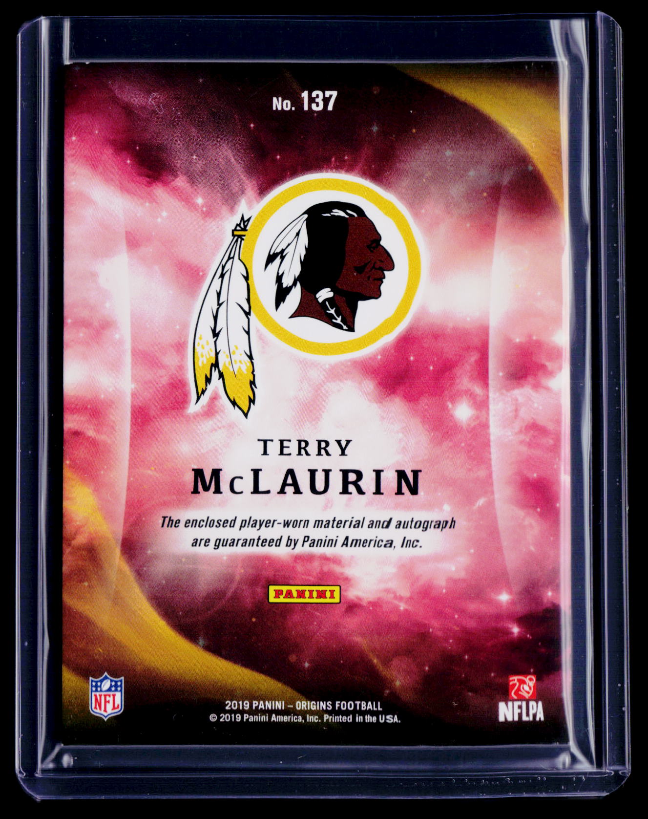 2019 Origins Terry McLaurin Rookie Patch Auto RPA