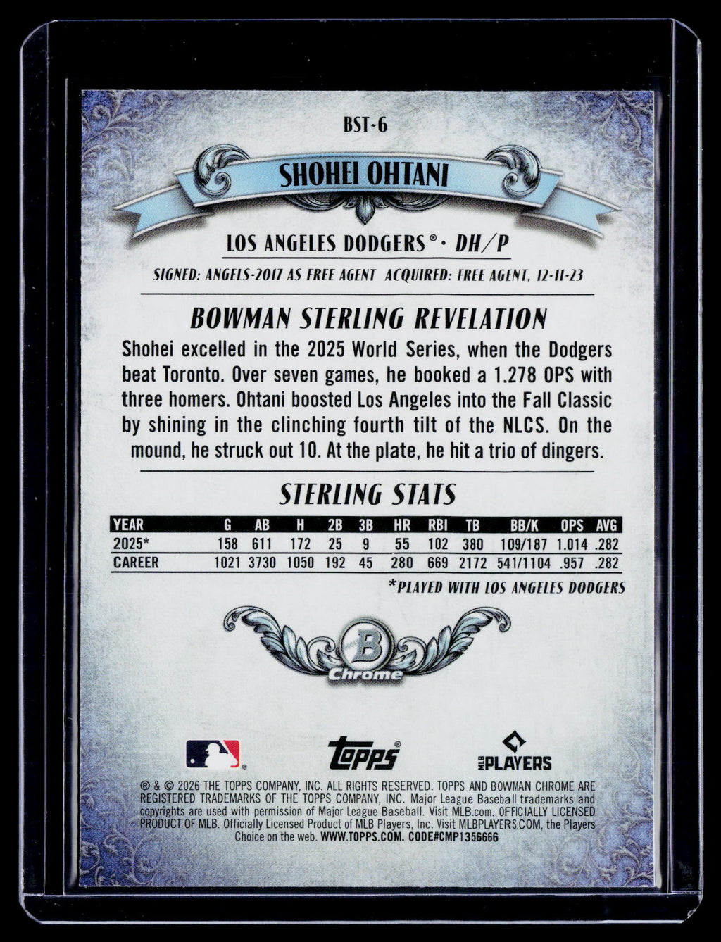 2026 Bowman Chrome Shohei Ohtani Bowman Sterling Mojo