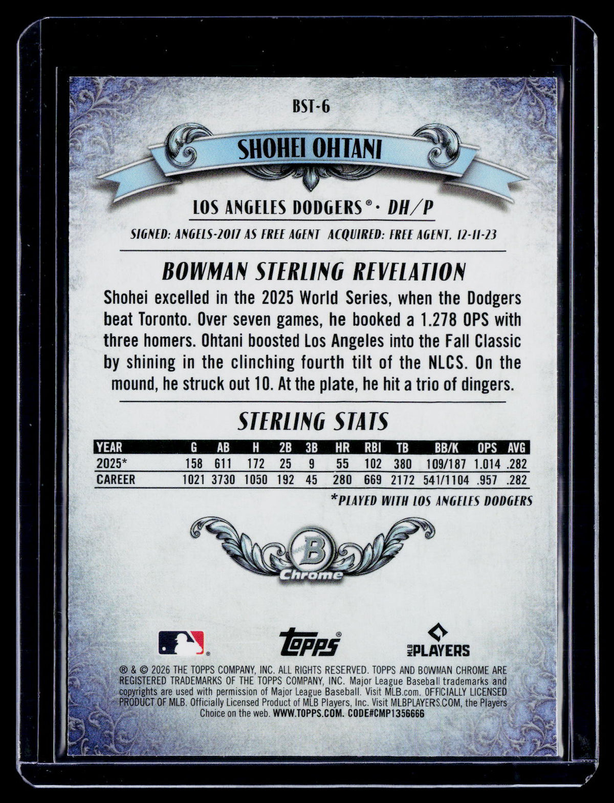 2026 Bowman Chrome Shohei Ohtani Bowman Sterling Mojo
