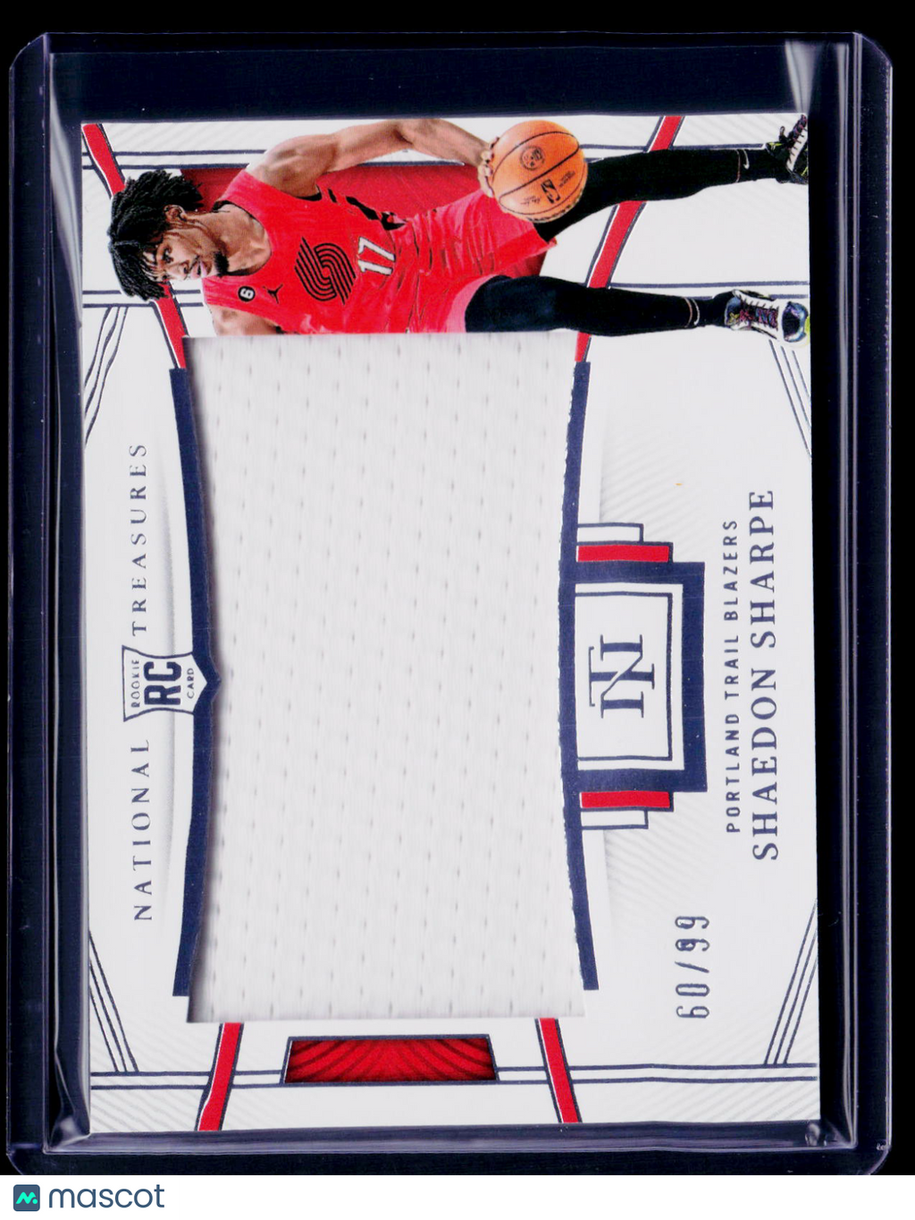 2022 National Treasures Shaedon Sharpe Rookie Jumbo Patch 60/99