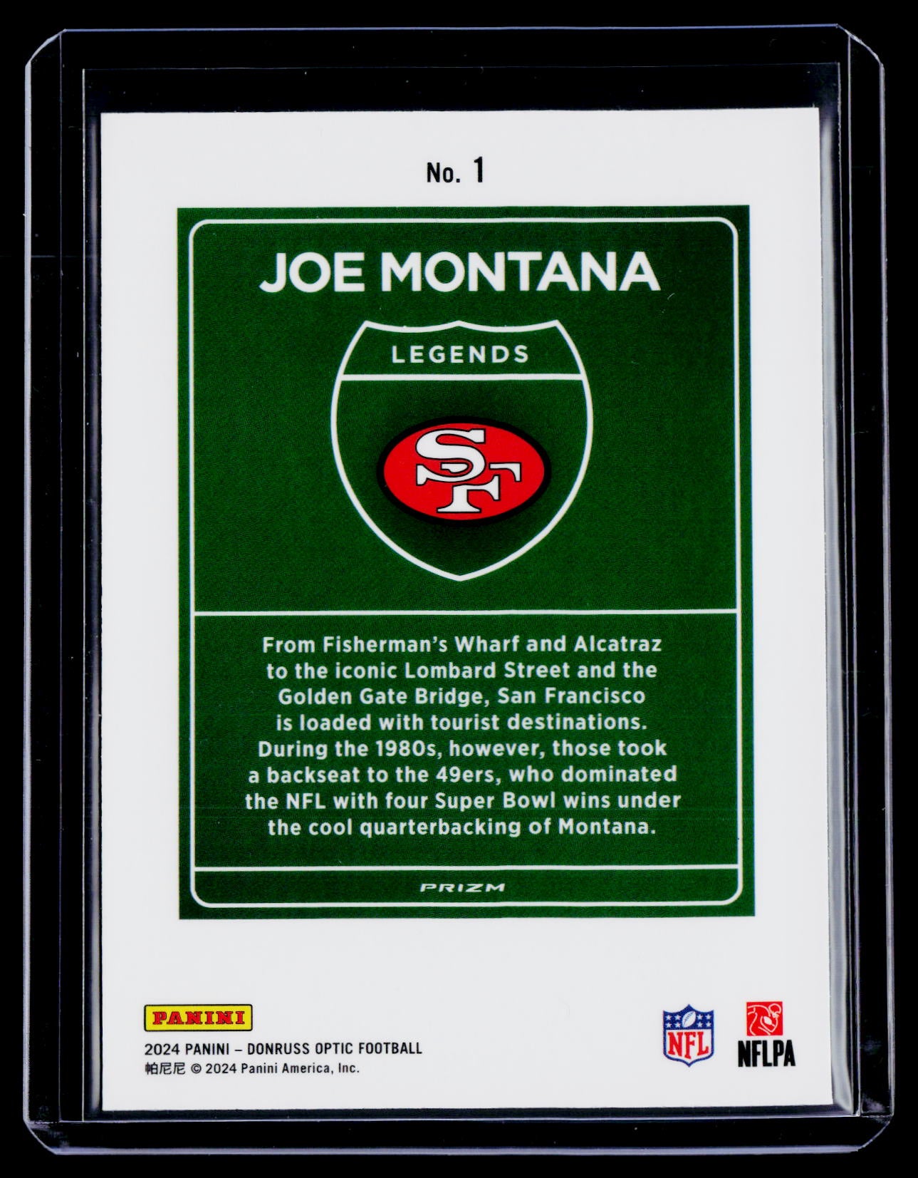 2024 Donruss Optic Joe Montana Downtown