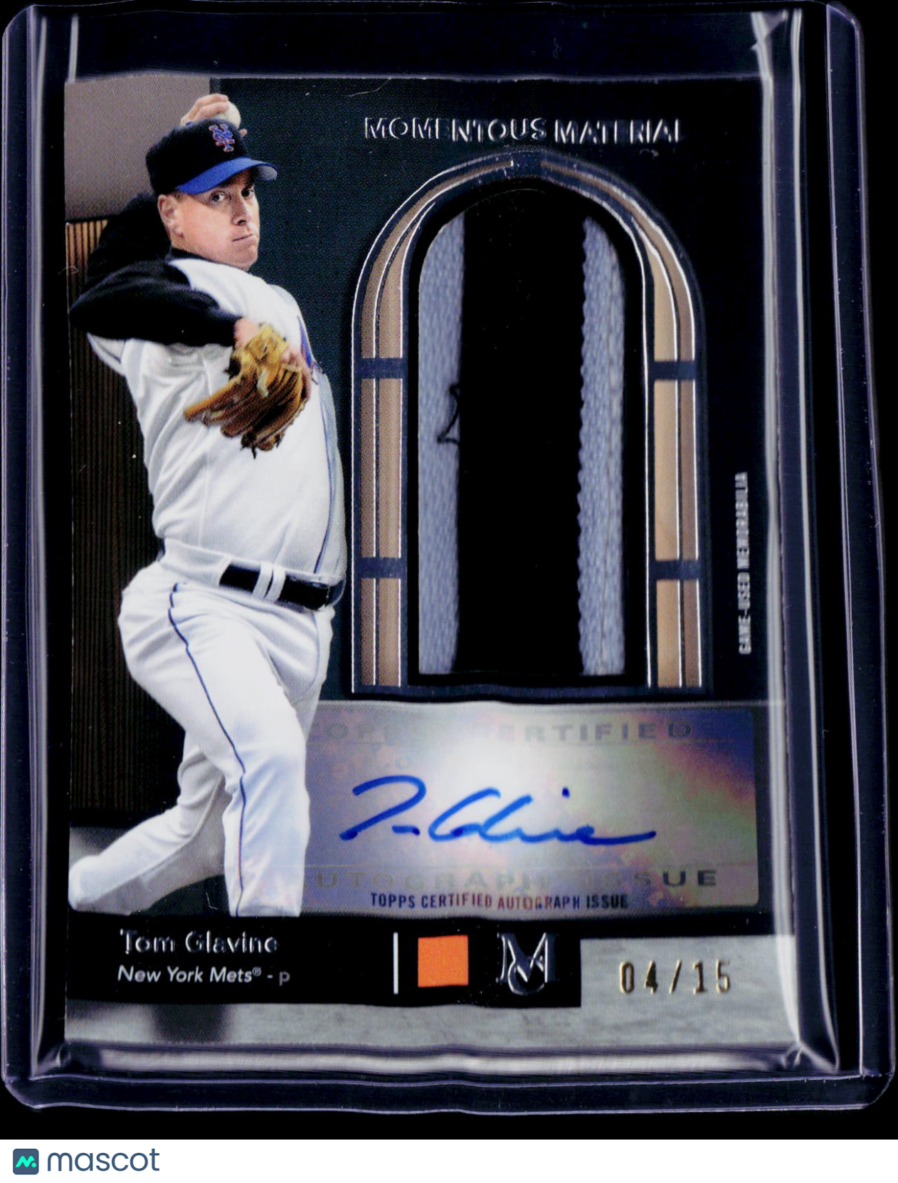 2024 Topps Museum Collection Tom Glavine Momentous Material Jumbo Patch Autograph 04/15