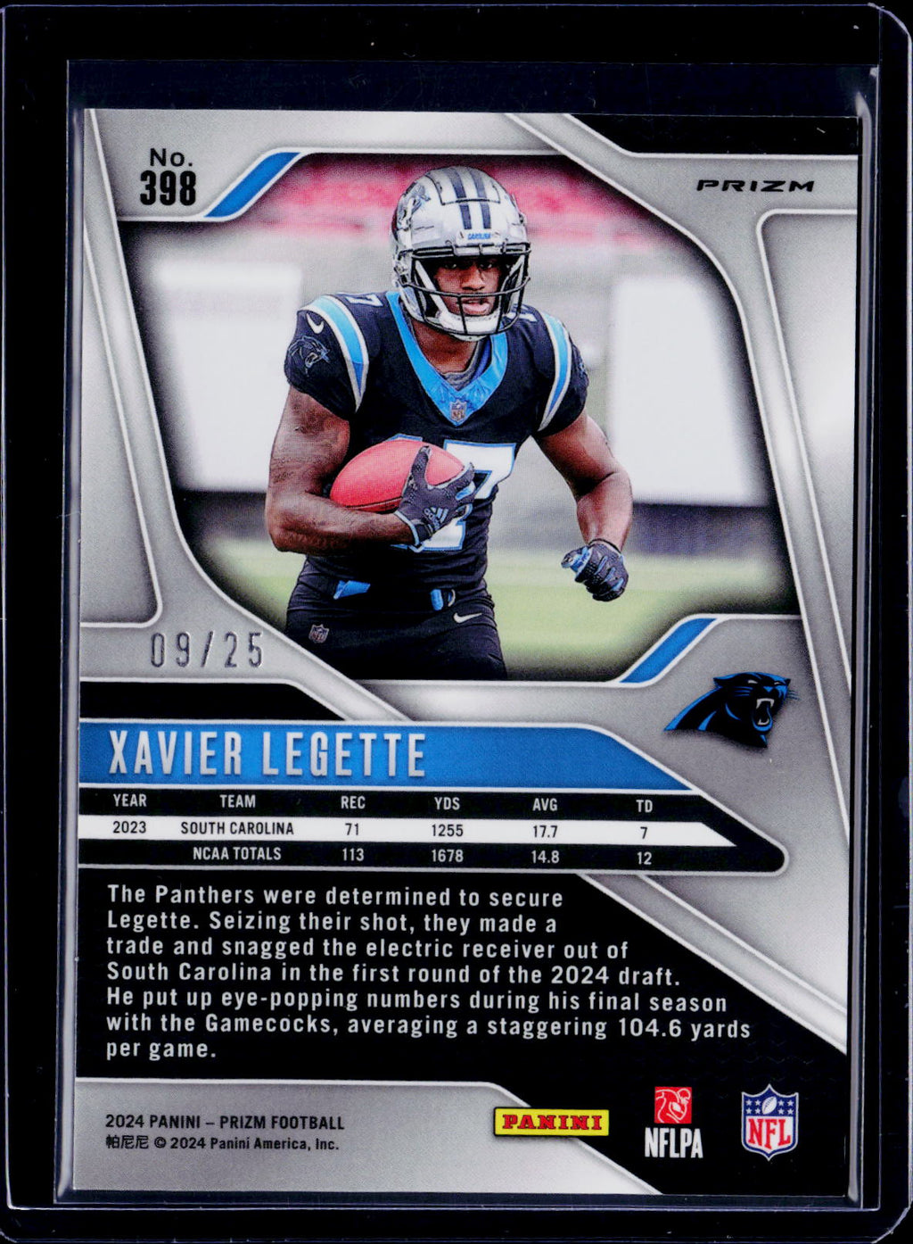 2024 Prizm Xavier Legette Pink Disco 09/25