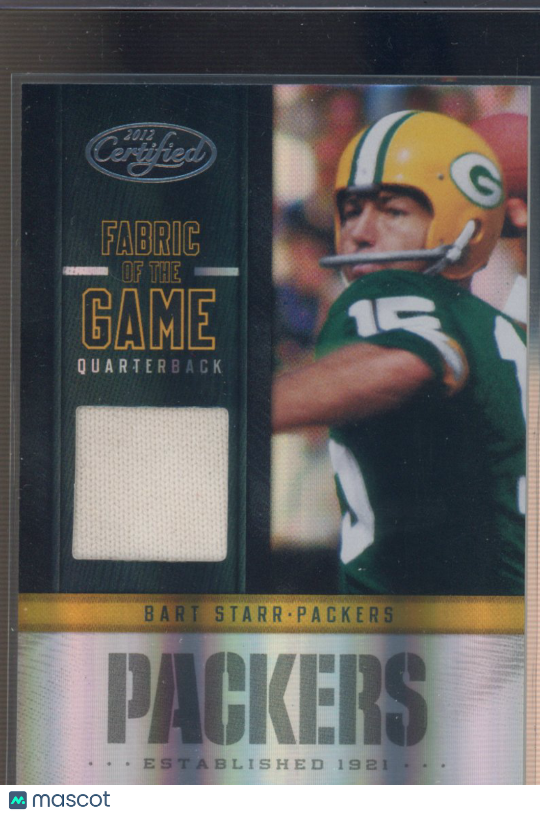 2012 Certified Bart Starr Fabric Of The Game Patch 29/99