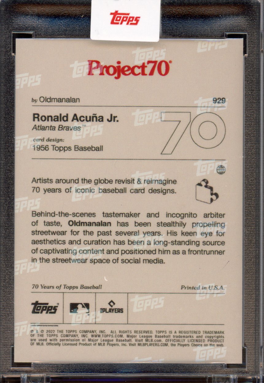 2021 Topps Project 70 Ronald Acuna Jr. Oldmanalan 929