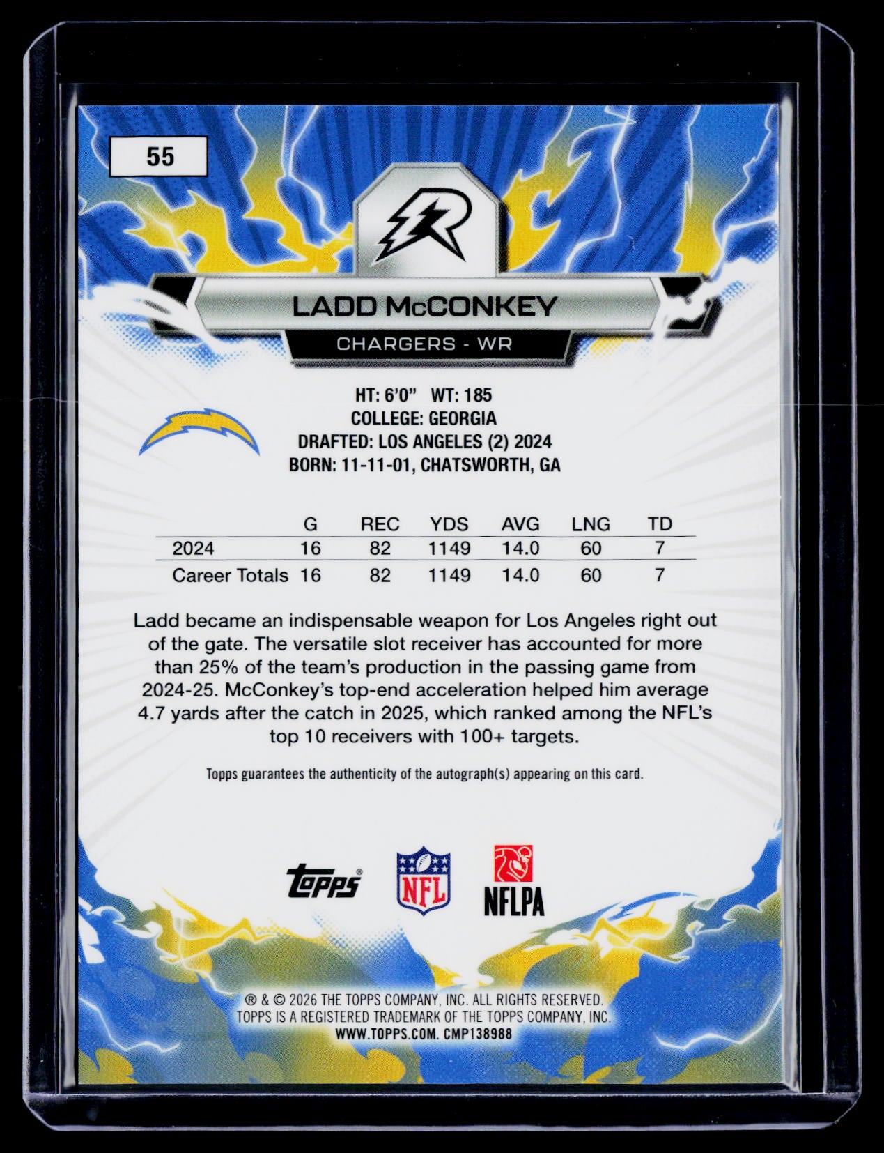 2025 Topps Resurgence Ladd McConkey Silver Static Auto
