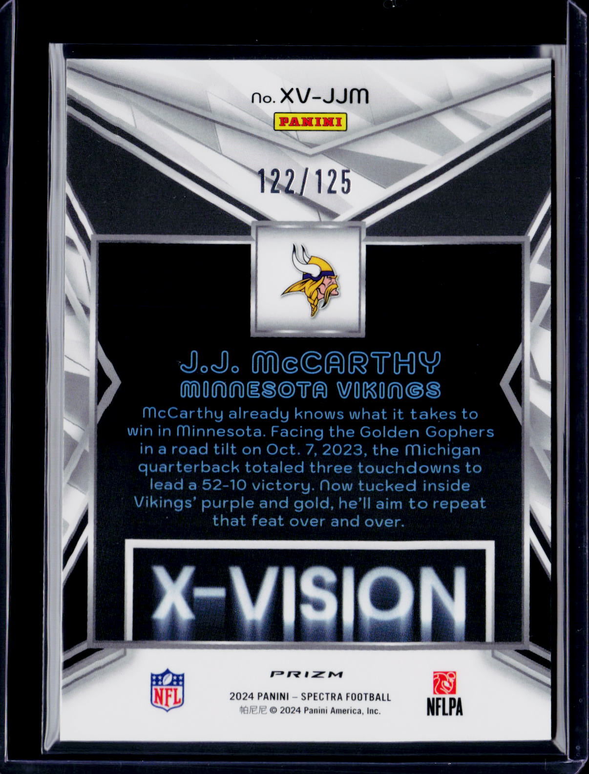 2024 Spectra JJ McCarthy X-Vison /125