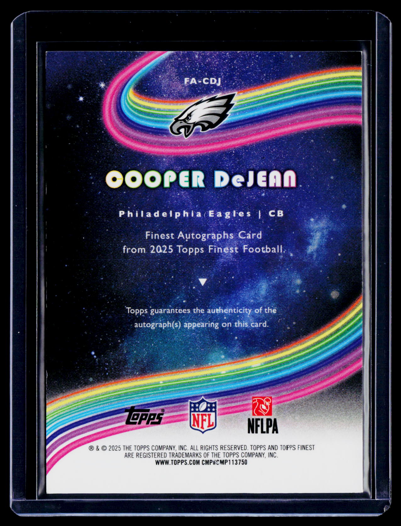 2025 Topps Finest Cooper DeJean Blue Geometric Auto 99/99