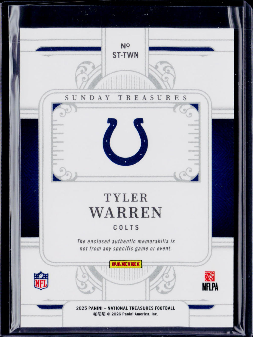 2025 National Treasure Tyler Warren Sunday Treasures 53/99 RC