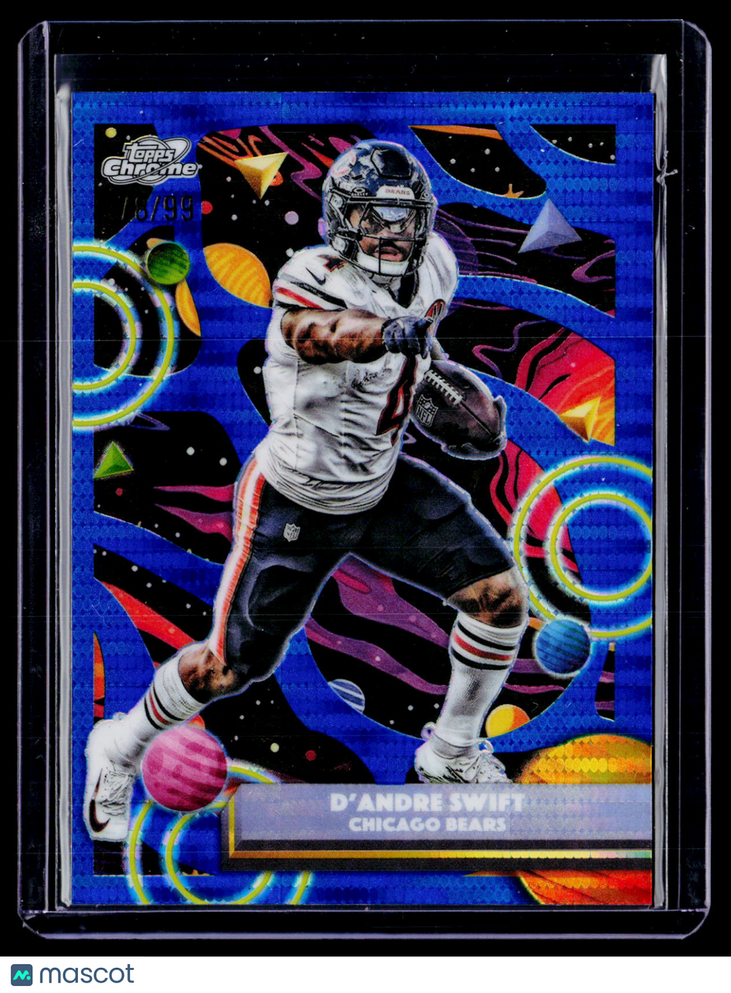 2025 Topps Chrome Cosmic D'Andre Swift Blue Moon Refractor 78/99