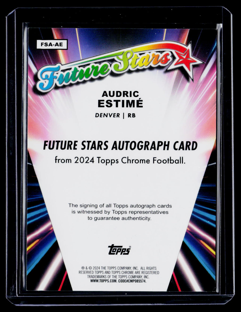2024 Topps Chrome Audric Estime Rookie Future Stars Red Auto 5/5 RC