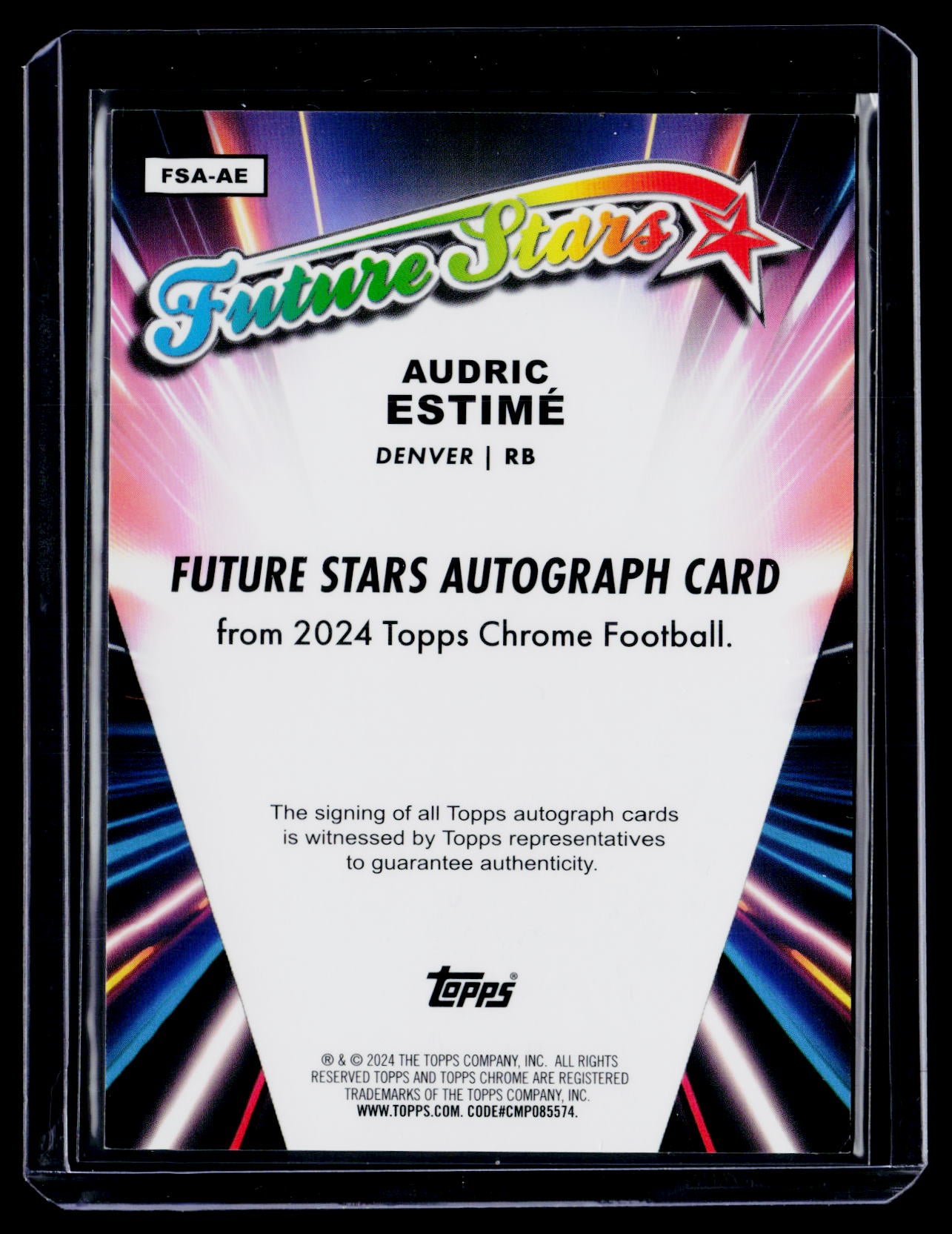 2024 Topps Chrome Audric Estime Rookie Future Stars Red Auto 5/5 RC