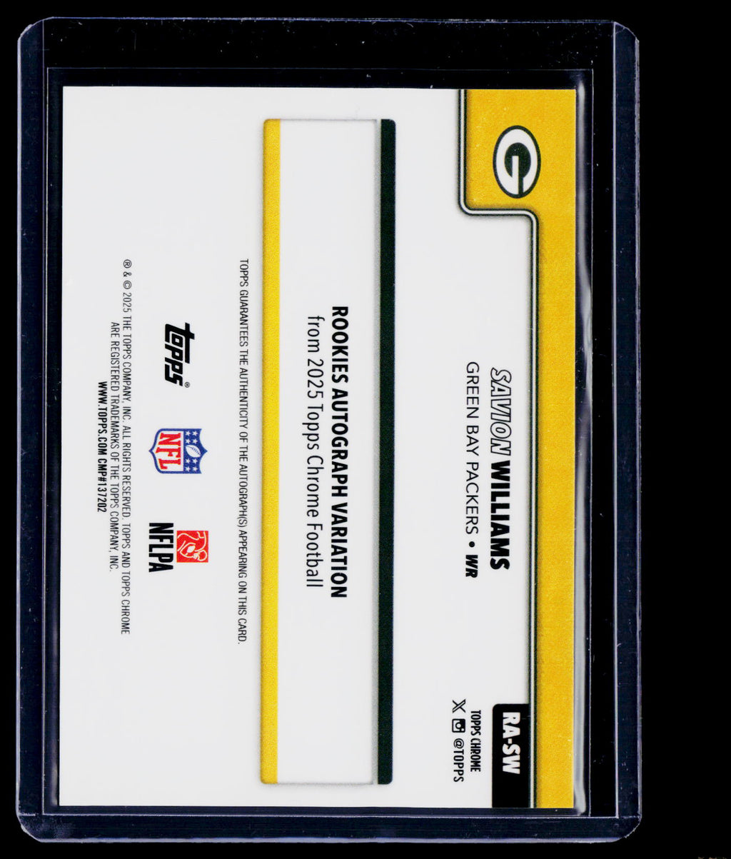 2025 Topps Chrome Sapphire Savion Williams Rookie Gold Auto 33/50 RC