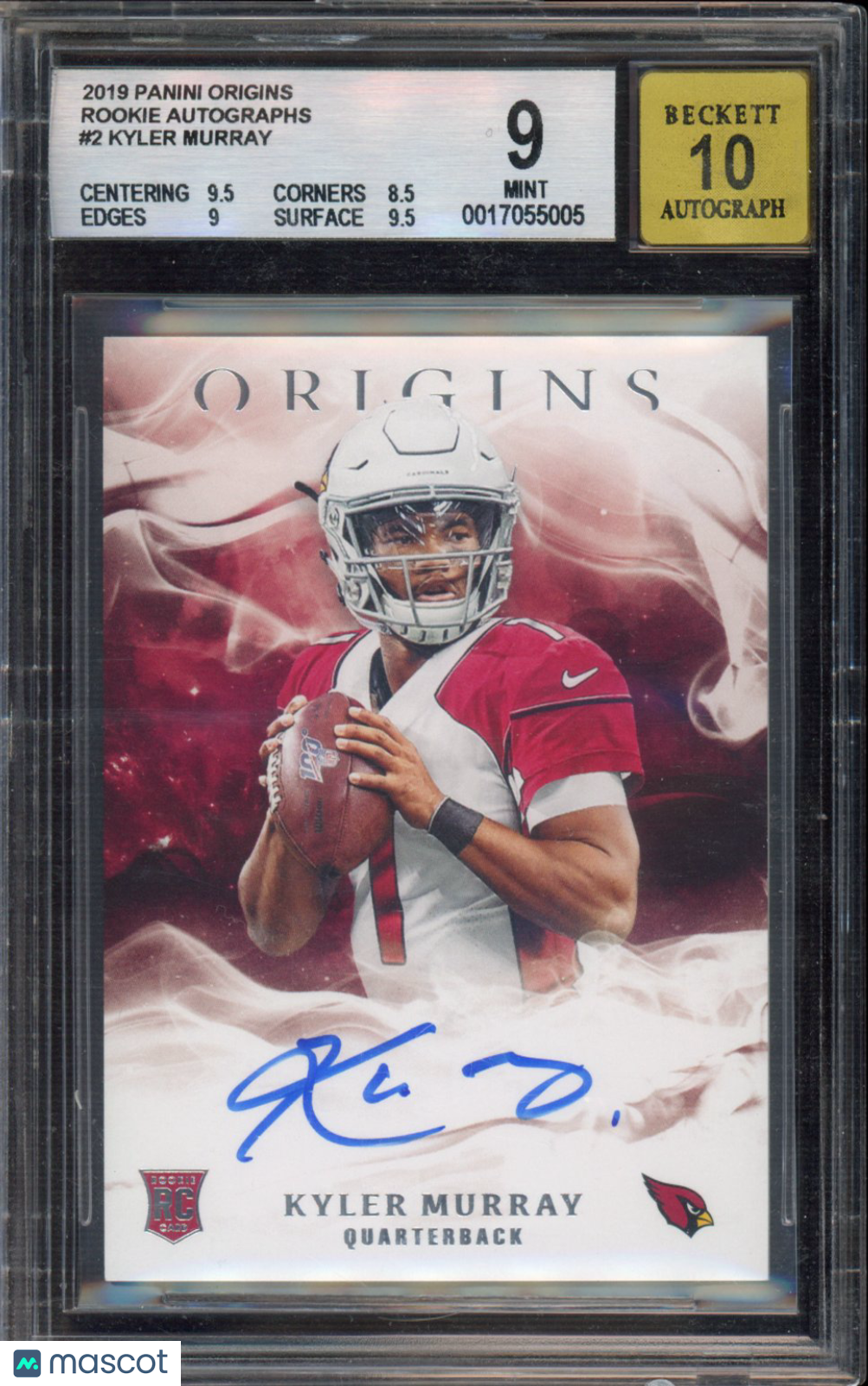 2019 Origins Kyler Murray Rookie Auto BGS 9 Auto 10 RC