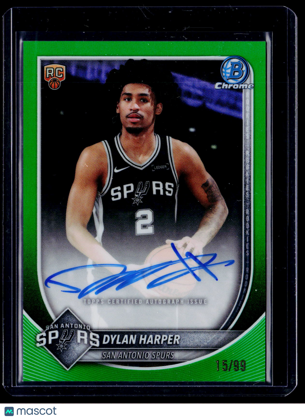 2025-26 Bowman Dylan Harper Rookie True Green Auto 15/99 RC