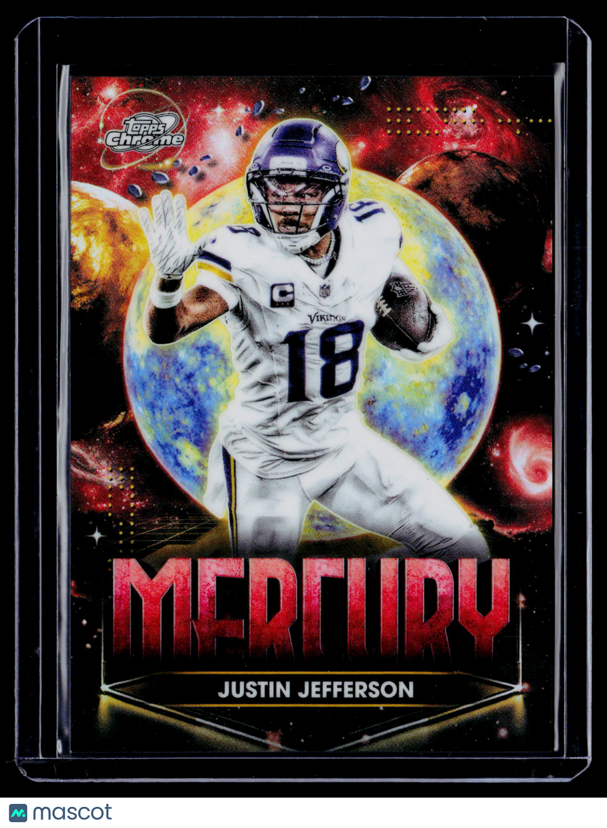 2025 Topps Chrome Cosmic Justin Jefferson Planetary Pursuit Mercury