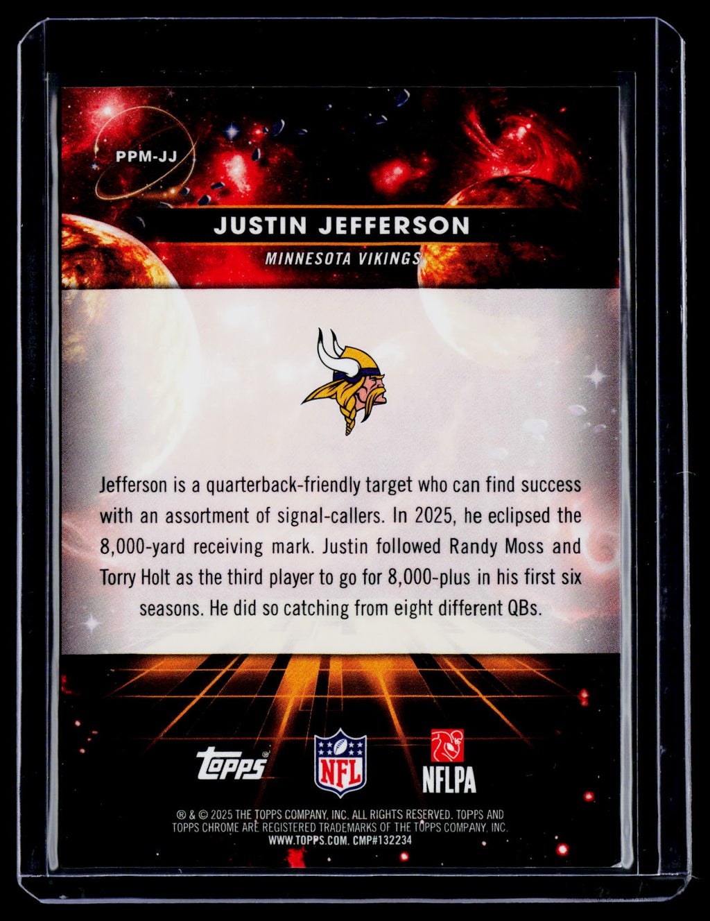 2025 Topps Chrome Cosmic Justin Jefferson Planetary Pursuit Mercury