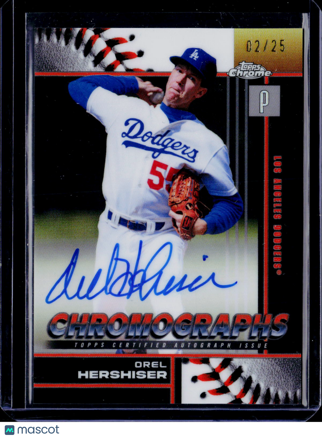 2026 Topps Chrome Orel Hershiser Orange Chromographs Auto 02/25