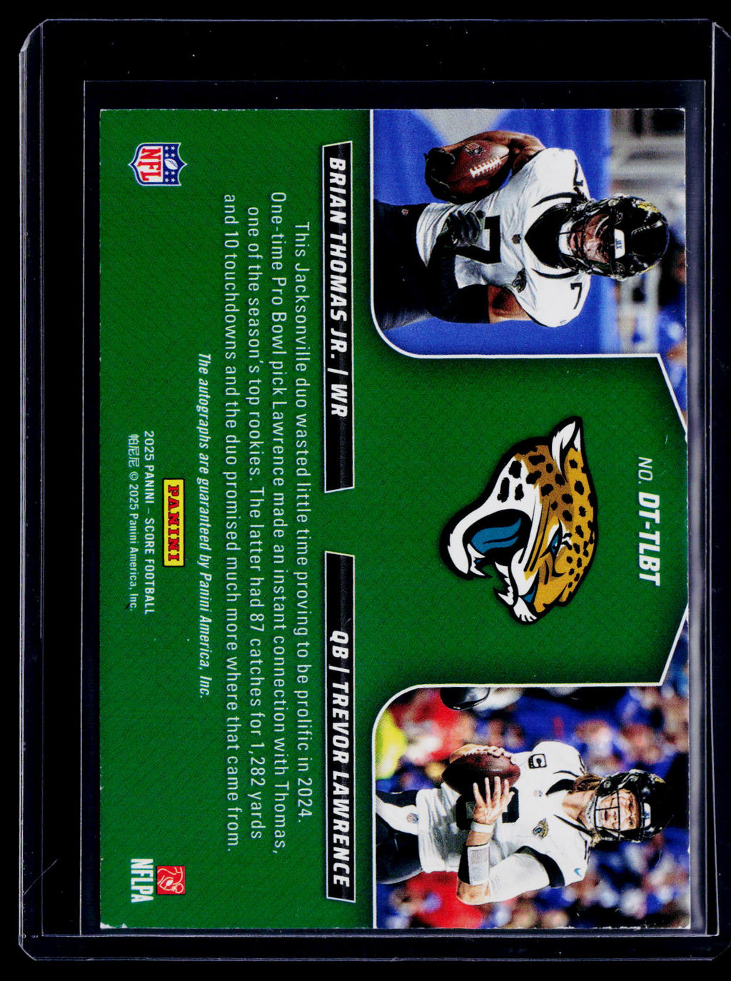 2025 Score Trevor Lawrence / Brian Thomas Jr. Dual Auto 37/100