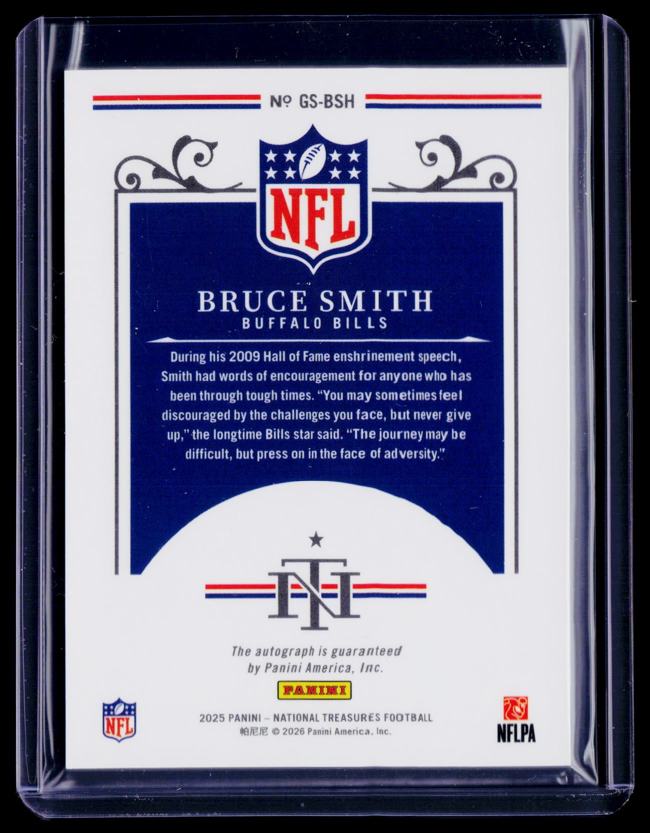 2025 National Treasures Bruce Smith NFL Greates Auto 25/49