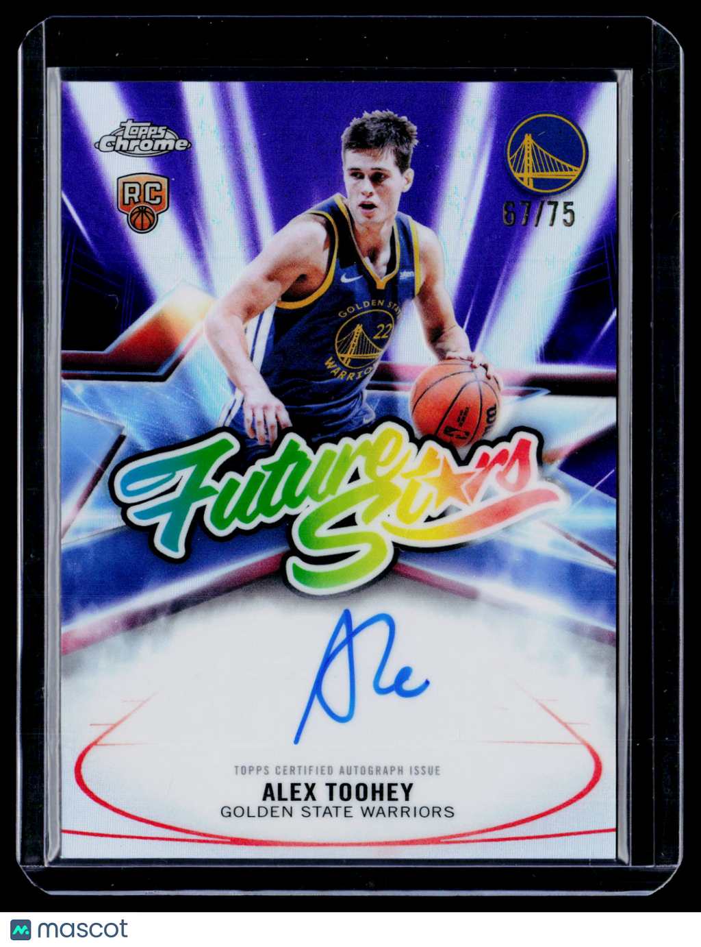 2025 Topps Chrome Update Alex Toohey Rookie Future Stars Purple Auto 67/75