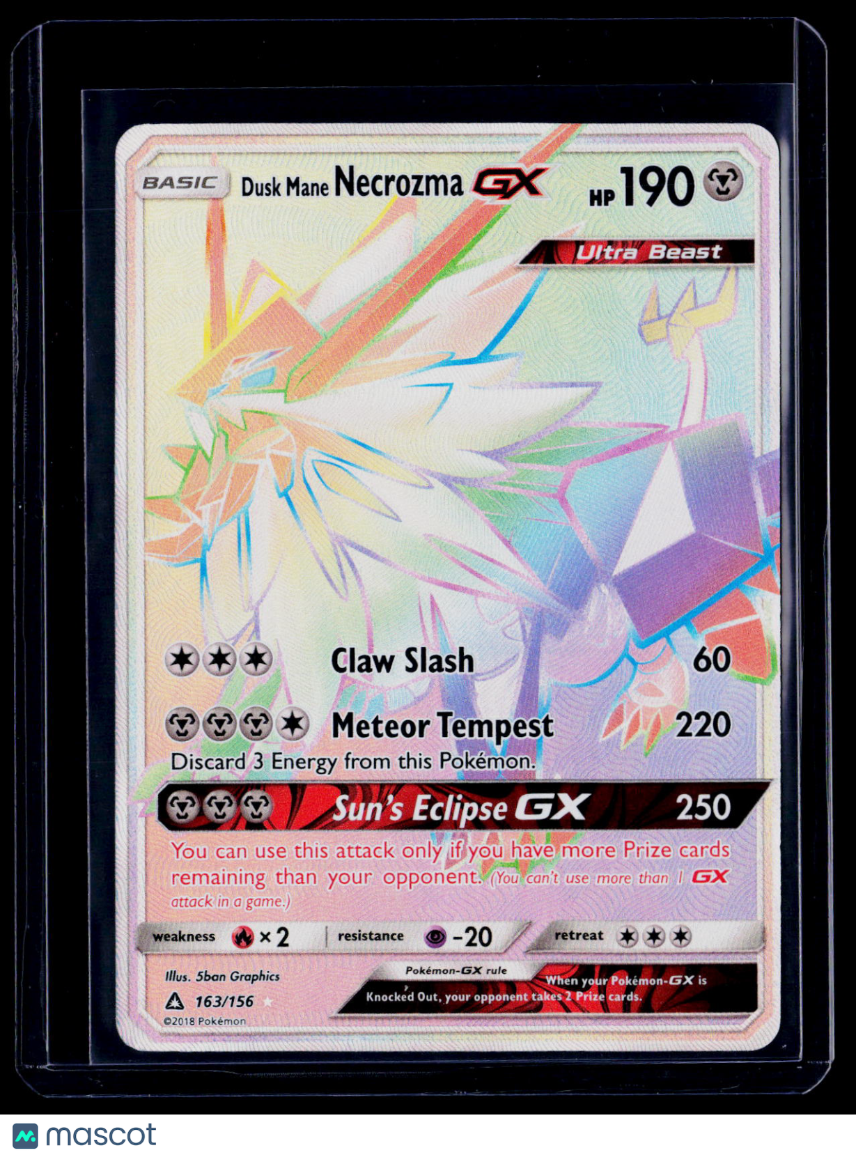 Pokemon Dusk Mane Necrozma GX 163 156