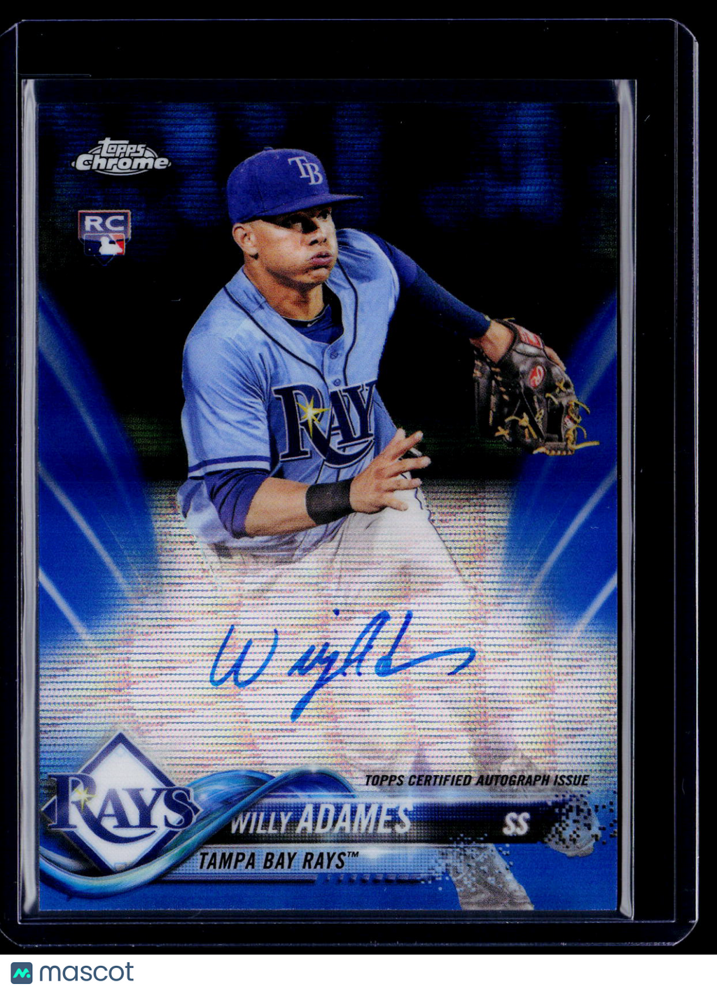 2018 Topps Chrome Willy Adames Rookie Blue Wave Auto 99/150 RC