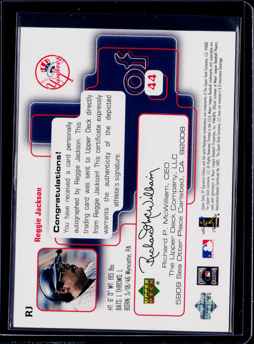 1999 SP Signature Edition Reggie Jackson Auto