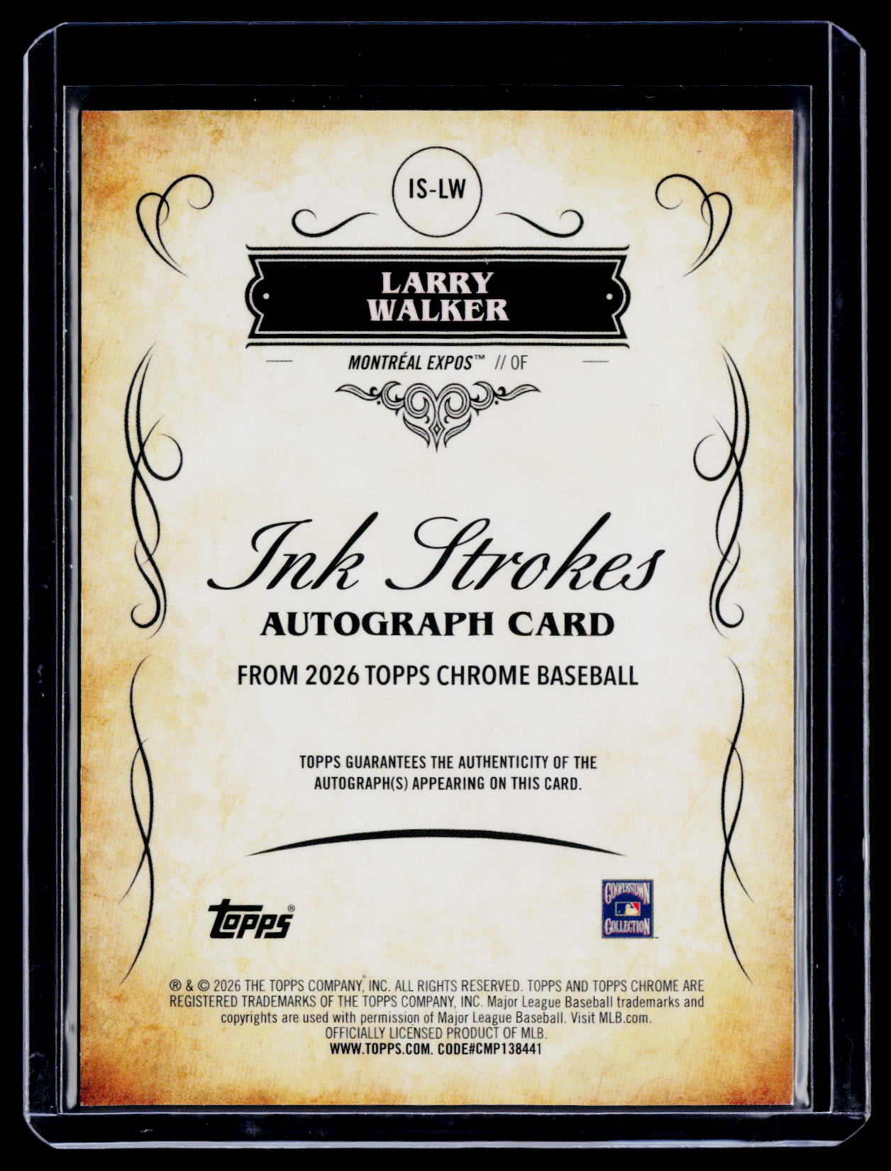 2026 Topps Chrome Larry Walker Ink Strokes Auto