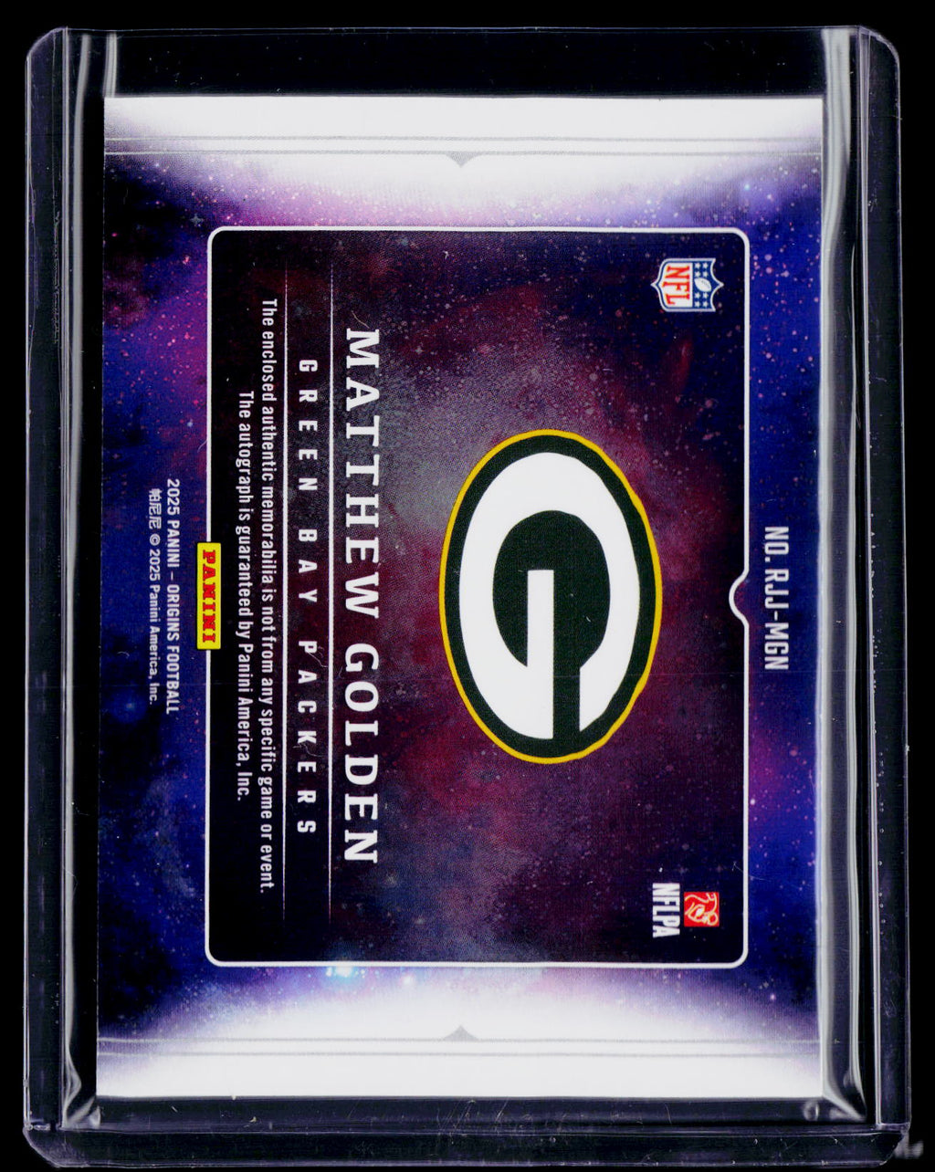 2025 Origins Matthew Golden Rookie Patch Auto RPA RC