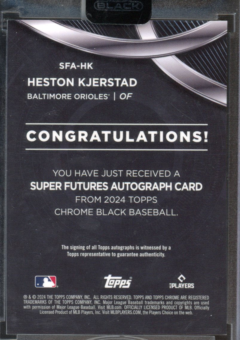 2024 Topps Chrome Black Heston Kjerstad Super Future Auto 4/5