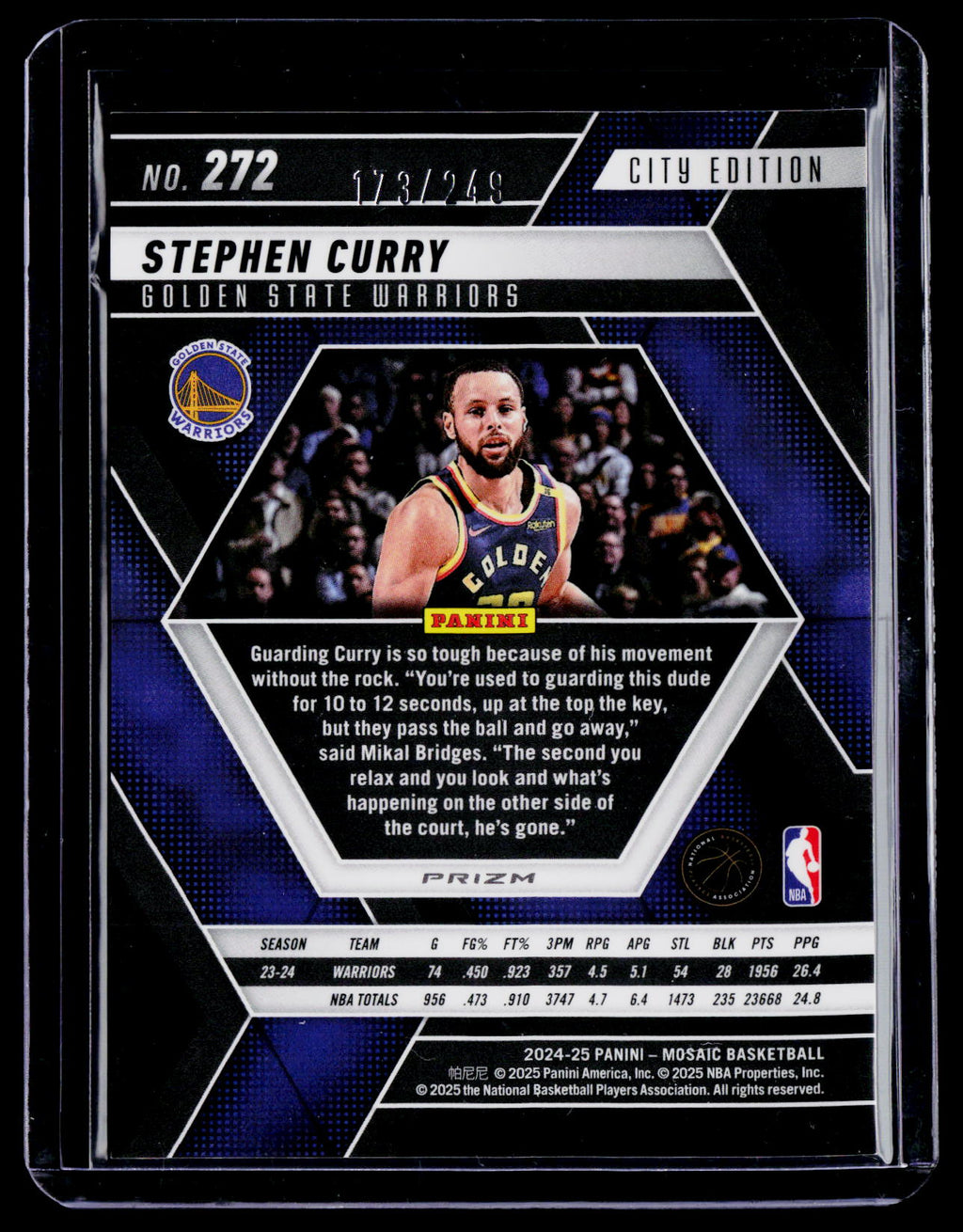 2024-25 Panini Mosaic Stephen Curry Orange City Edition 173/249