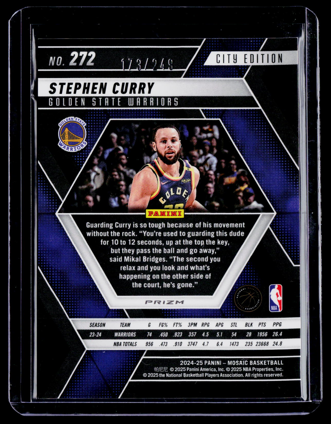 2024-25 Panini Mosaic Stephen Curry Orange City Edition 173/249
