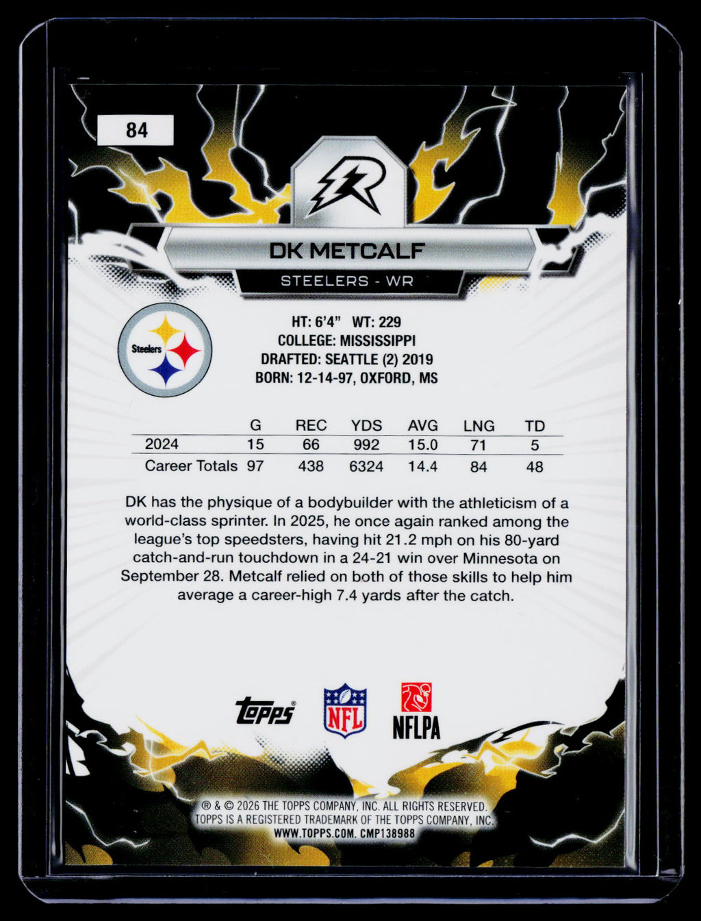 2025 Topps Resurgence DK Metcalf Orange Power Surge 21/25