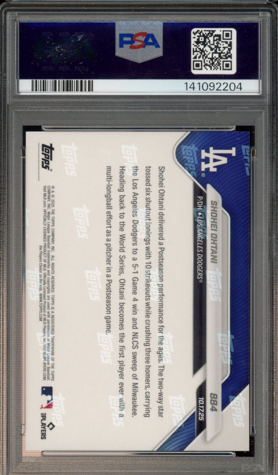 2025 Topps Now Shohei Ohtani PSA 10