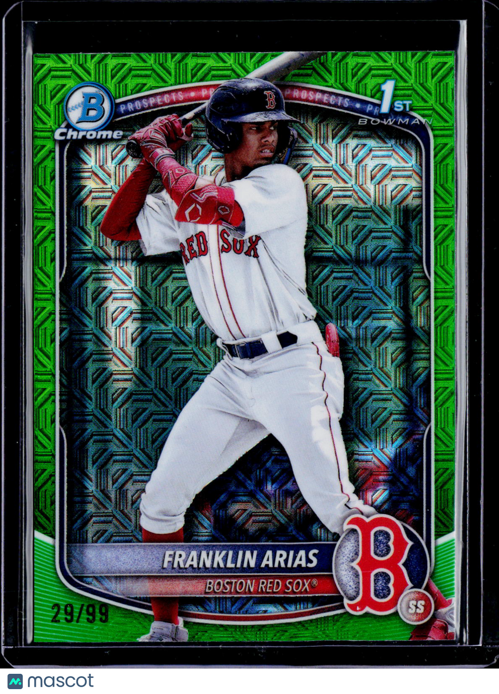 2025 Bowman Chrome Franklin Arias Mega Green Refractor 29/99
