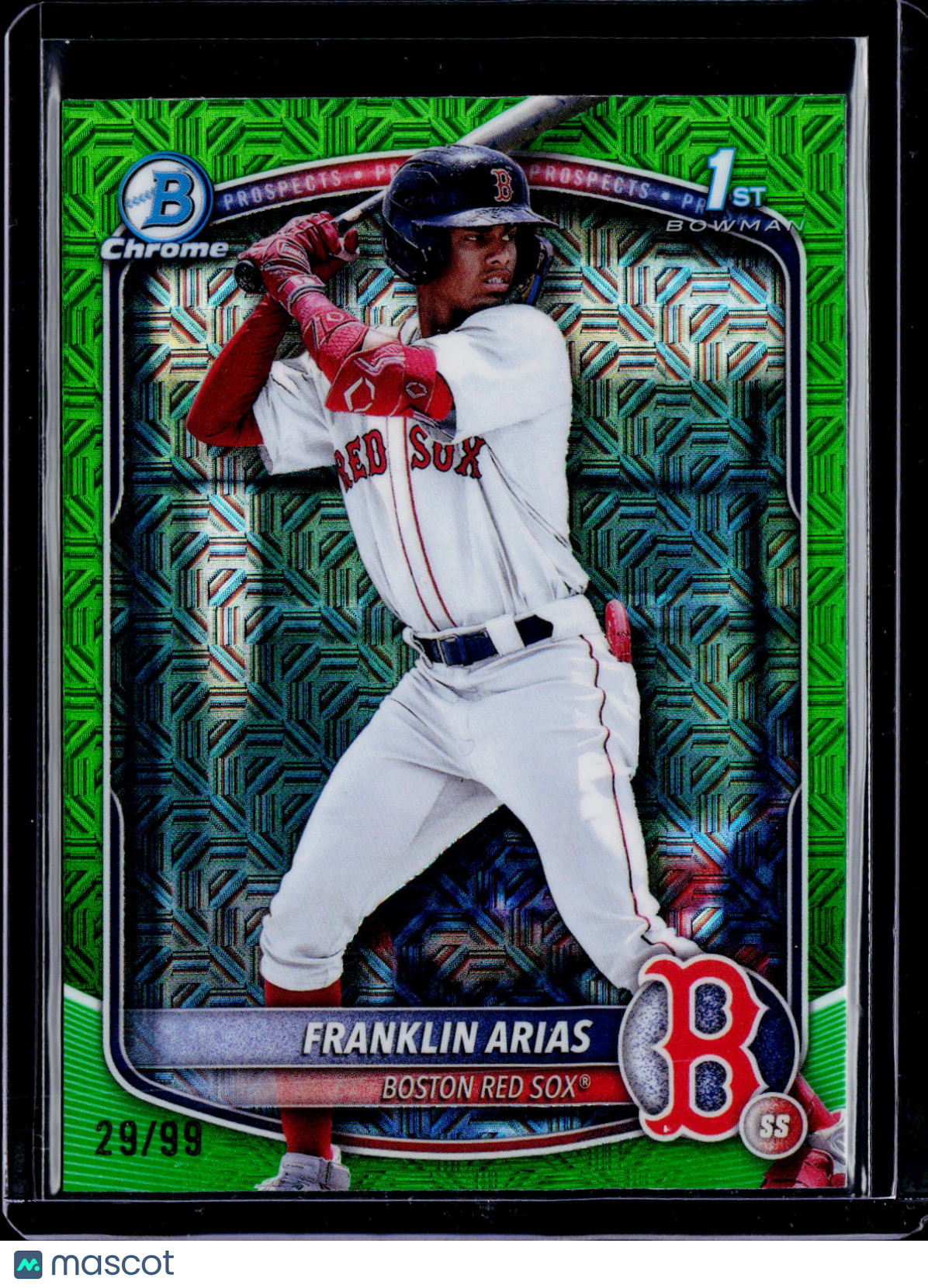 2025 Bowman Chrome Franklin Arias Mega Green Refractor 29/99