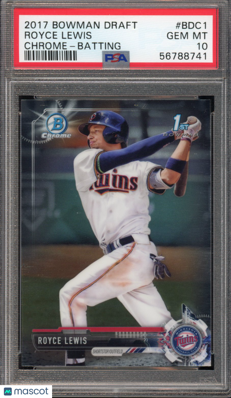 2017 Bowman Draft Royce Lewis Chrome PSA 10