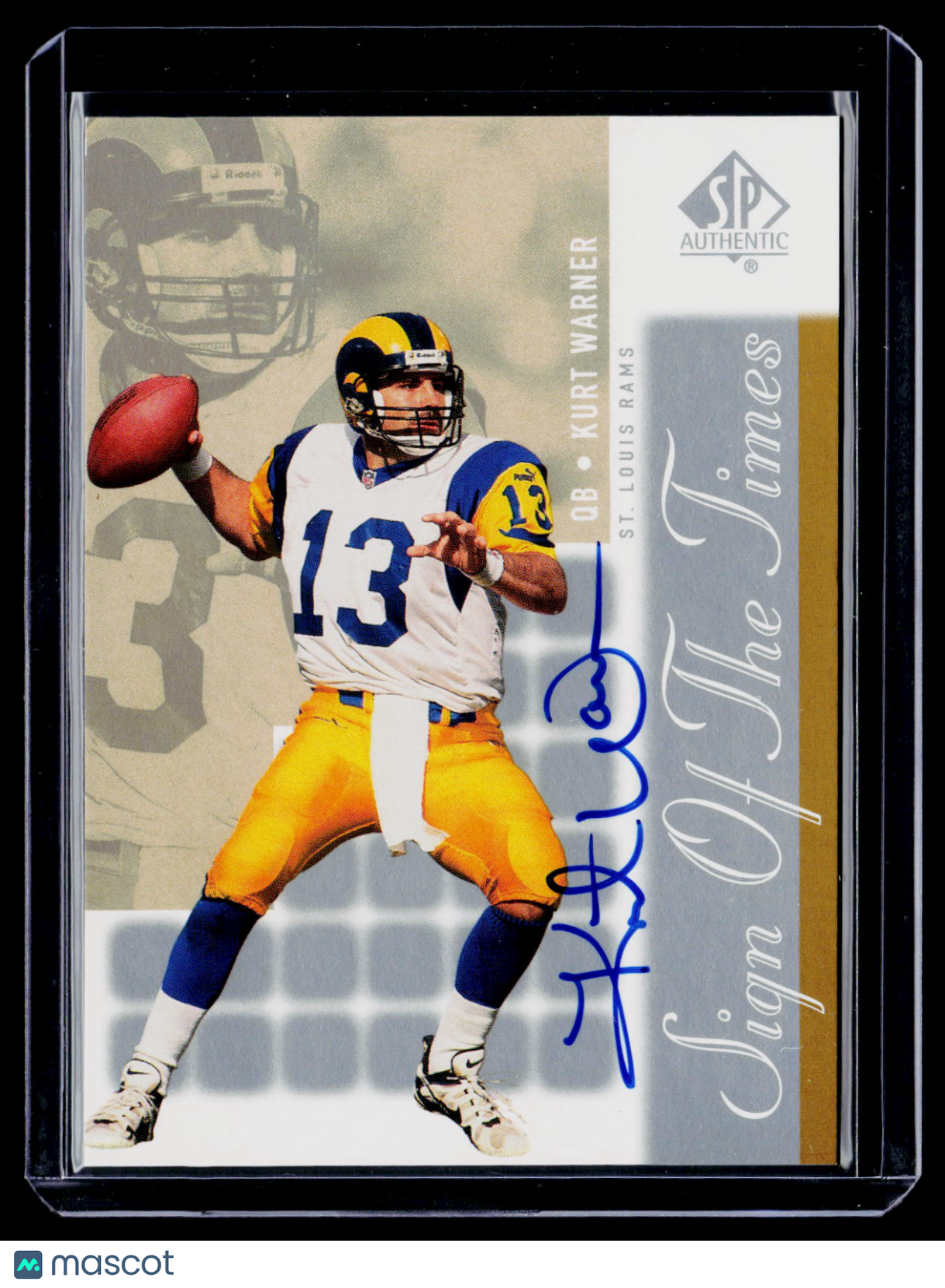 2000 Upper Deck SP Authentic Kurt Warner Sign of the Time Auto
