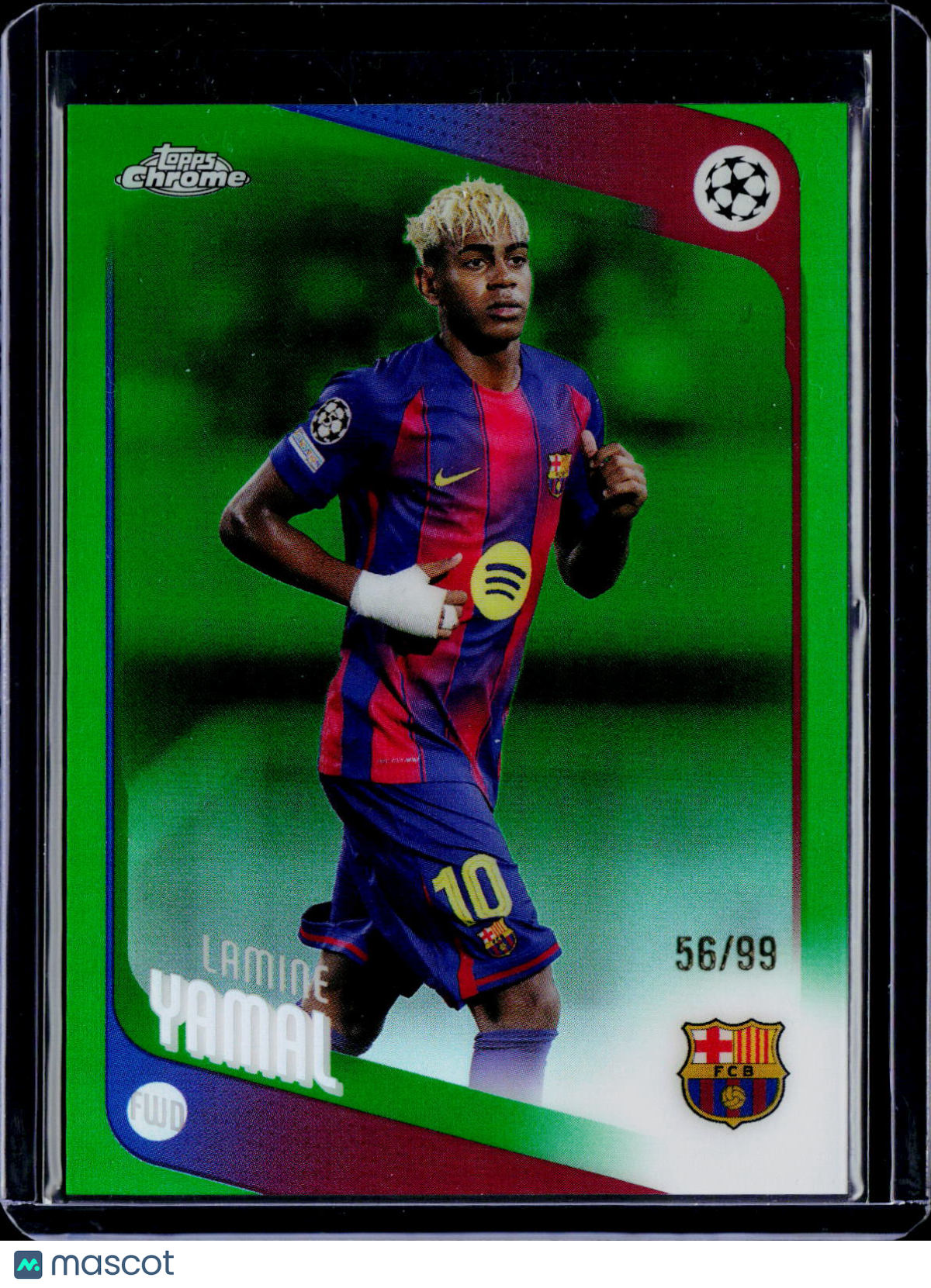 2025-26 Topps Chrome UEFA Lamine Yamal Green /99