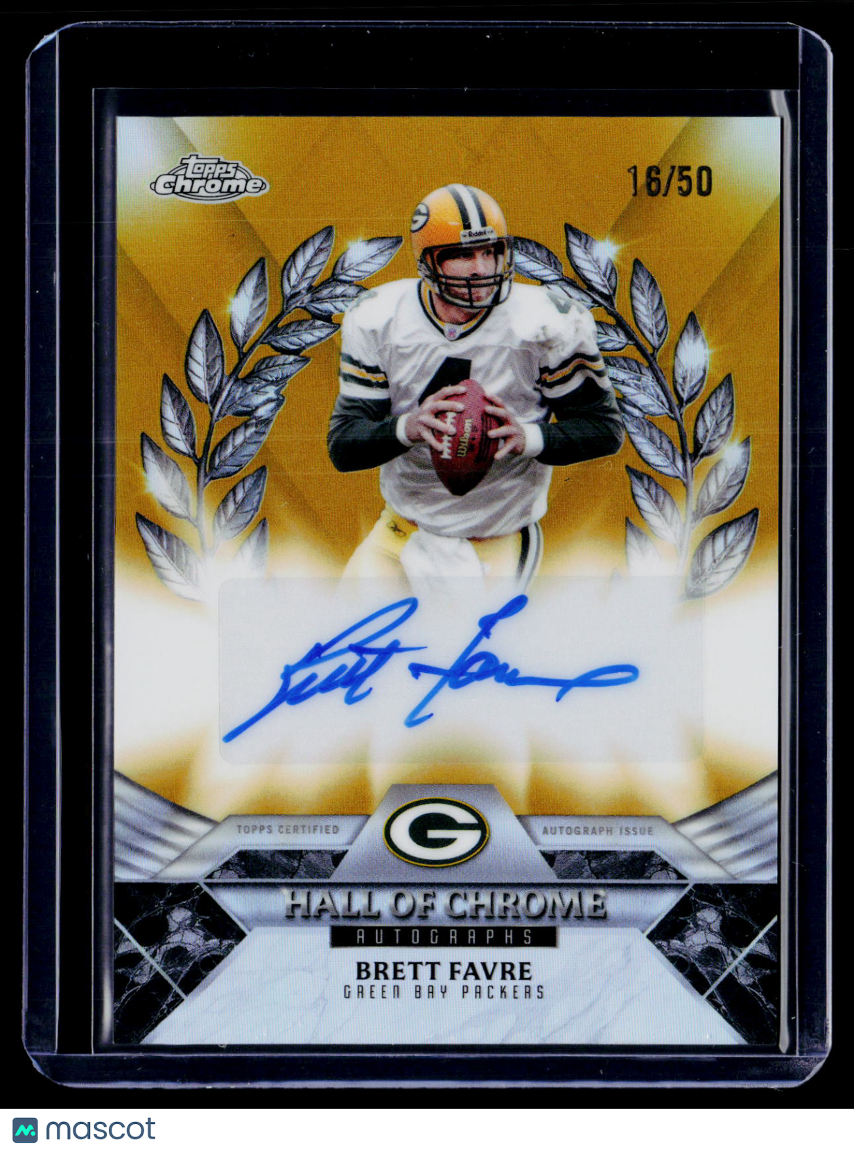 2025 Topps Chrome Brett Favre Gold Hall of Chrome Auto 16/50