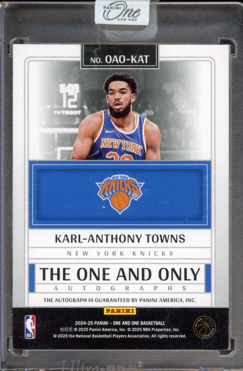 2024-25 Panini One and One Karl-Anthony Towns One & Only Auto 42/49