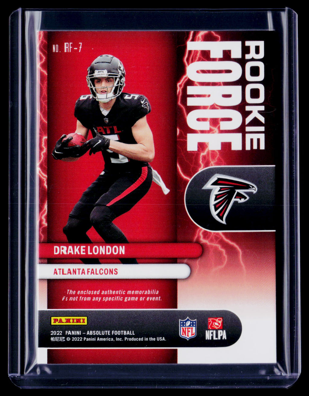2022 Absolute Drake London Rookie Force Patch 16/49 RC