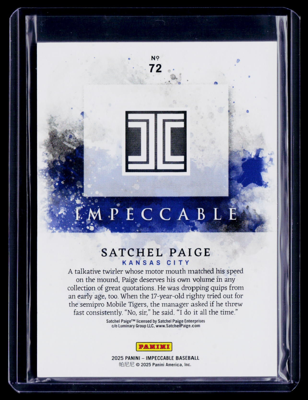 2025 Impeccable Satchel Paige 48/99