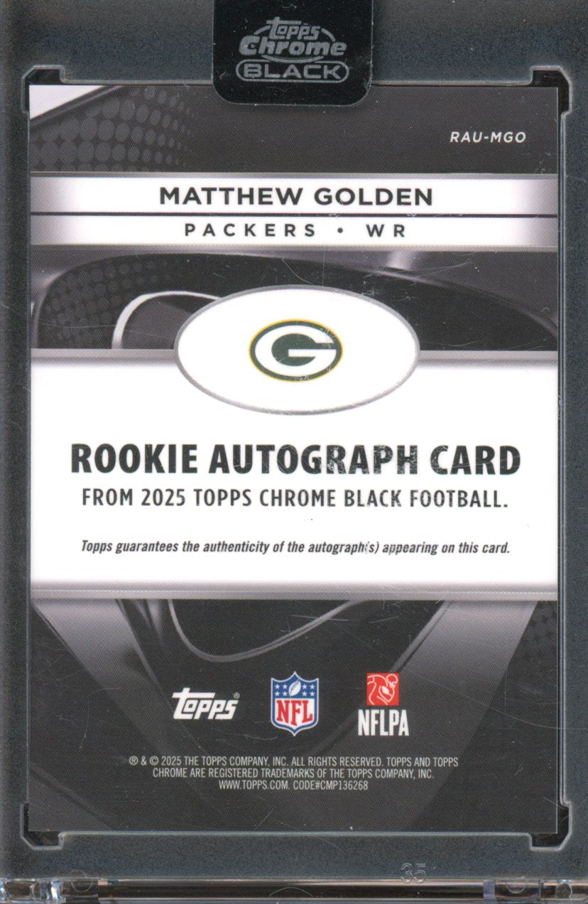 2025 Topps Chrome Black Matthew Golden Rookie Auto RC