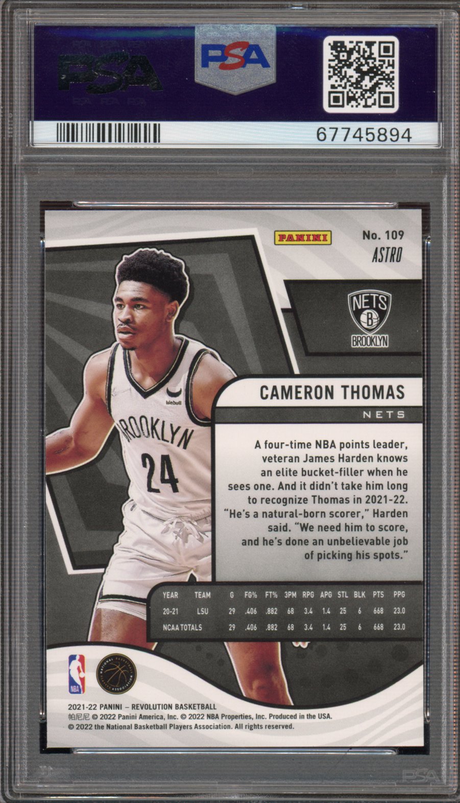 2021 Revolution Cameron Thomas Rookie Astro PSA 10 RC