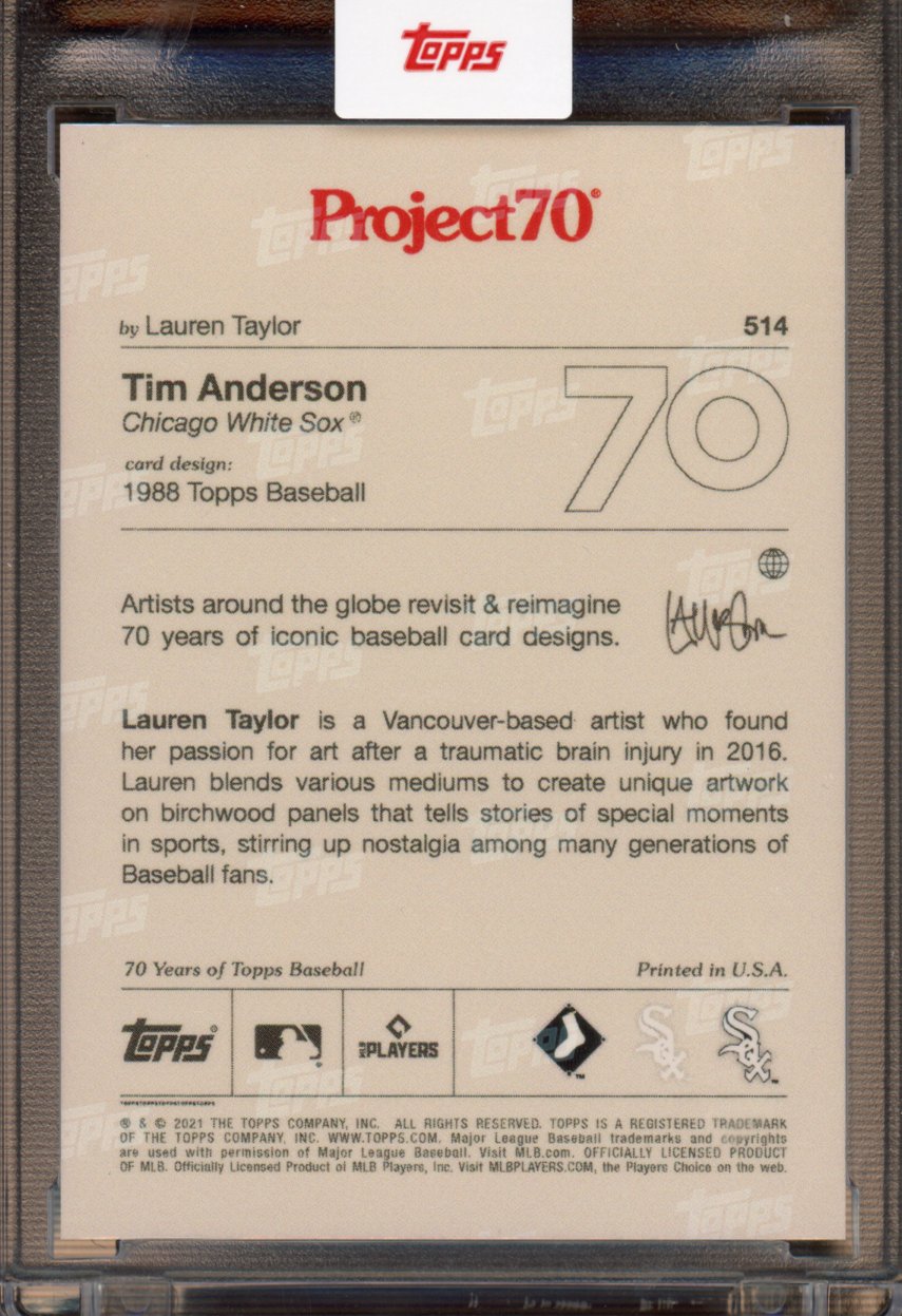 2021 Topps Project 70 Tim Anderson Lauren Taylor 514