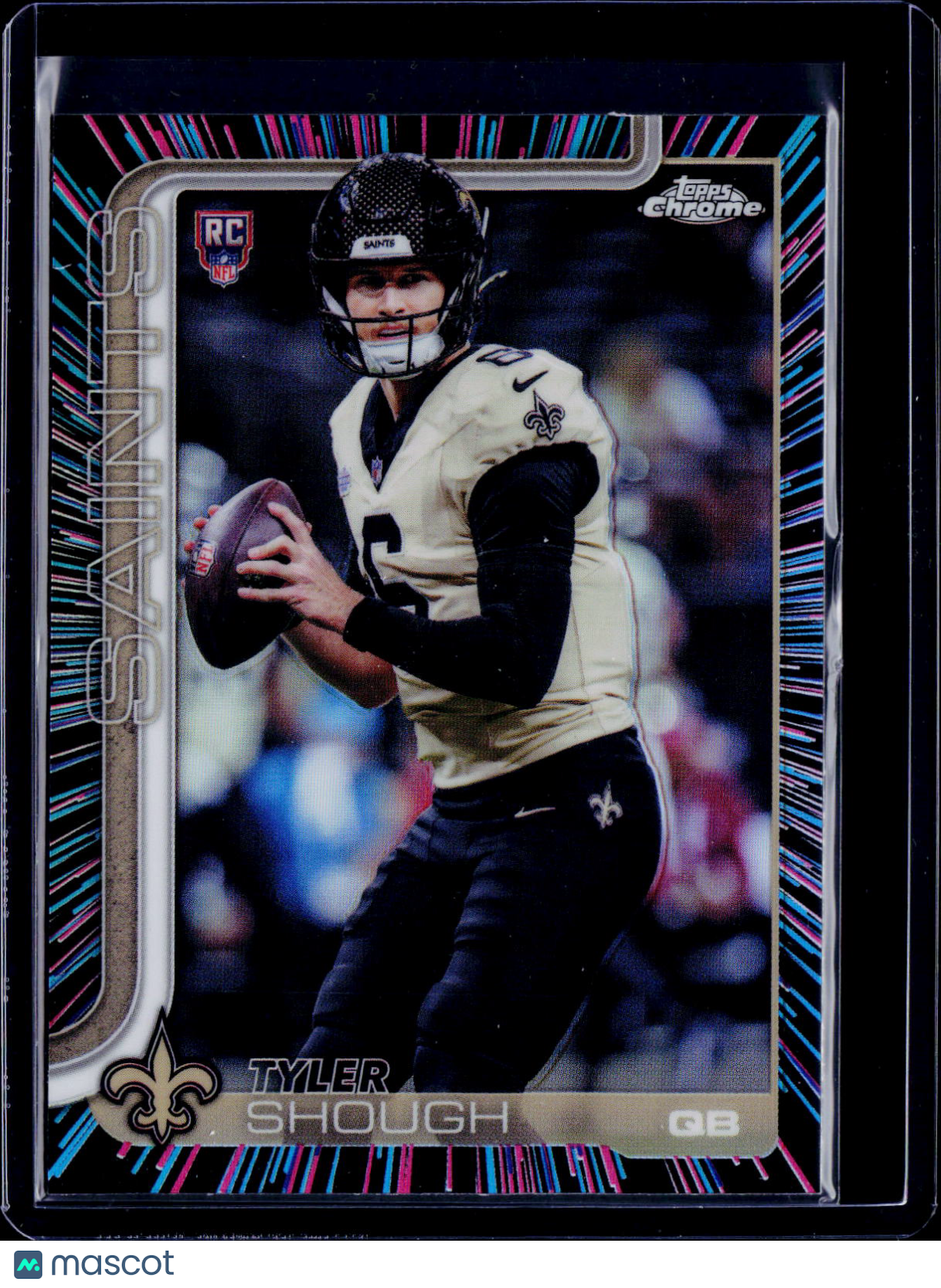 2025 Topps Chrome Tyler Shough Neon Pulse