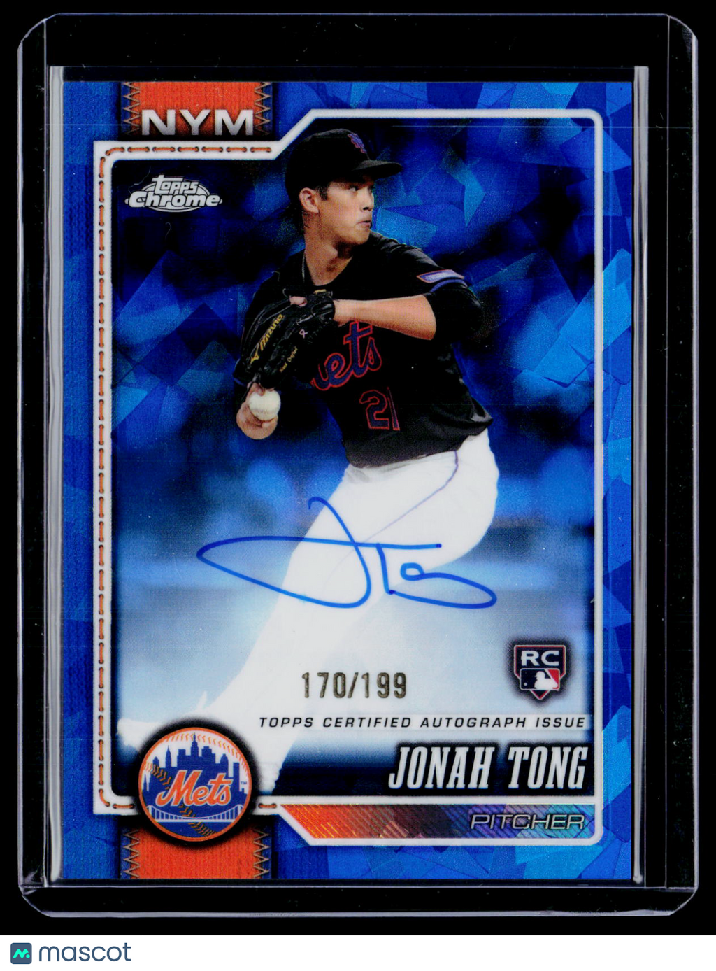 2026 Topps Chrome Sapphire Jonah Tong Rookie Auto 170/199 RC