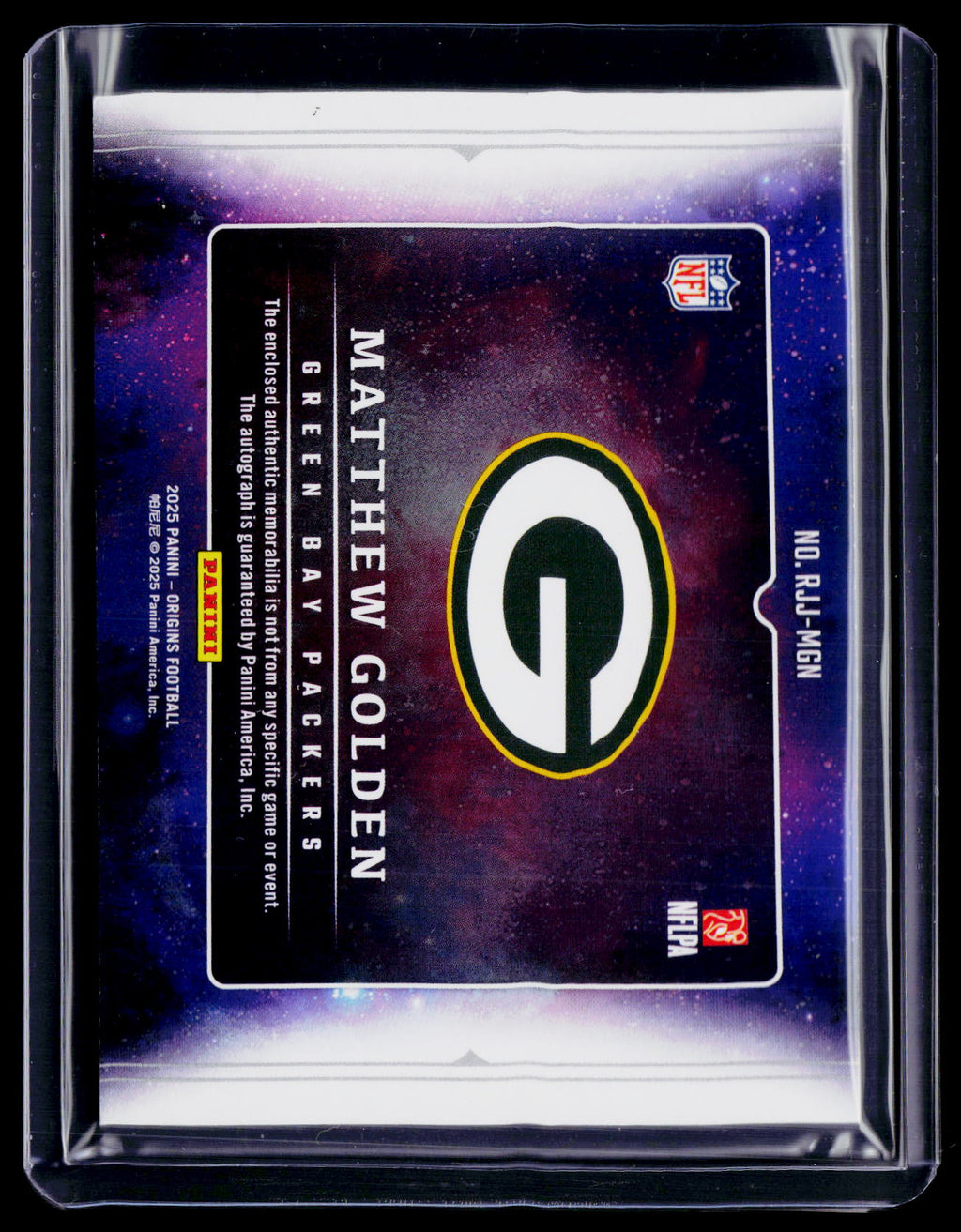 2025 Origins Matthew Golden Rookie Patch Auto RPA RC